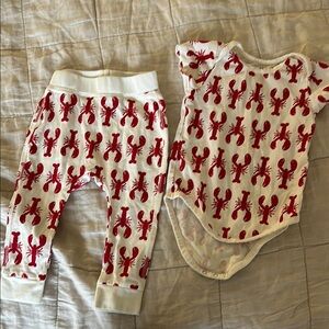Monica and Andy lobster two piece set baby outfit 12-18 months